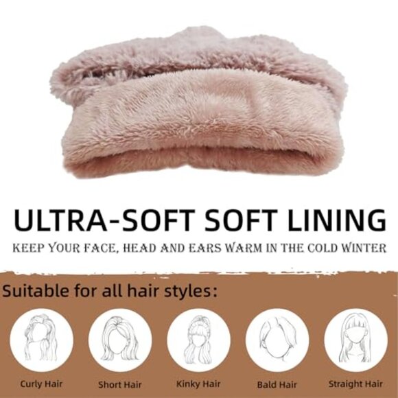 Knitted Balaclava Beanie Scarf Mask 4-in-1 Winter Hat Windproof Chic main image 7